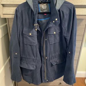 XL Vince Camuto Blue Suede Jacket w/ Hood